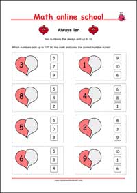Addition up to 10 - 1st Grade Math Worksheet – Free Printable PDF for Kids