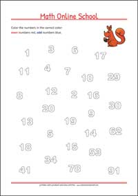 Counting up to 100 - Free Printable 2nd Grade Math Worksheet for Kids