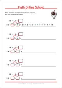 Adding numbers up to 100 - Free Printable 2nd Grade Math Worksheet for Kids