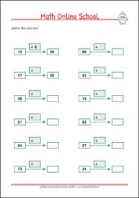 Adding numbers up to 100 - Free Printable 2nd Grade Math Worksheet for Kids