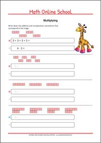 Multiplication - Free Printable 2nd Grade Math Worksheet for Kids