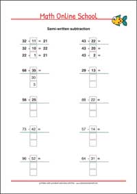 Subtracting numbers up to 100 - Free Printable 2nd Grade Math Worksheet for Kids