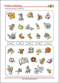 Find the objects - Printable Attention And Concentration Worksheet for kids