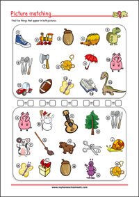 Find the objects - Printable Attention And Concentration Worksheet for kids