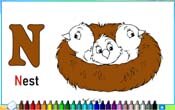 Coloring Letter N - Free Online Coloring Page