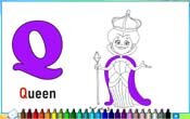 Coloring Letter Q - Free Online Coloring Page
