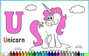 Coloring Letter U - Free Online Coloring Page
