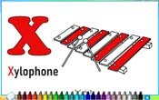 Coloring Letter X - Free Online Coloring Page