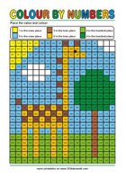 Color by Numbers Place Value - Math Worksheets 3rd Grade