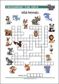 Free printable Picture Crossword Puzzles for Kids (PDF)