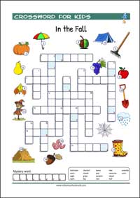 Free printable Picture Crossword Puzzles for Kids (PDF)