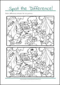 Spot the Difference - Find 10 differences - free printables for kids