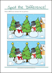 Spot the Difference - Find 10 differences - free printables for kids