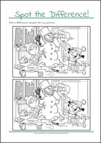 Spot the Difference - Find 10 differences - free printables for kids