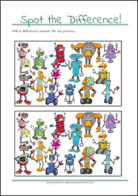 Spot the Difference - Find 10 differences - free printables for kids