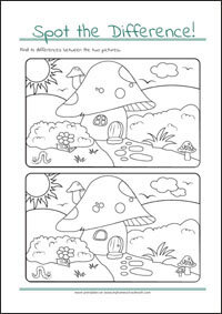 Spot the Difference - Find 10 differences - free printables for kids