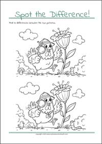 Find The Differences - PDF Printable Worksheet For Children
