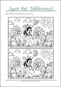 Find The Differences - PDF Printable Worksheet For Children