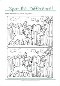 Find The Differences - PDF Printable Worksheet For Children