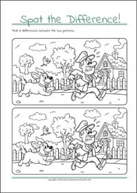 Find The Differences - PDF Printable Worksheet For Children