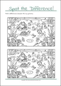 Find The Differences - PDF Printable Worksheet For Children