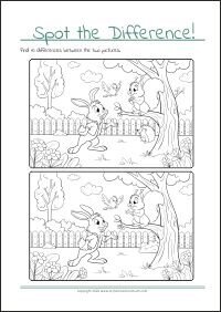Find The Differences - PDF Printable Worksheet For Children
