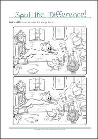 Find The Differences - PDF Printable Worksheet For Children