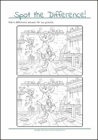 Find The Differences - PDF Printable Worksheet For Children