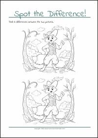Find The Differences - PDF Printable Worksheet For Children