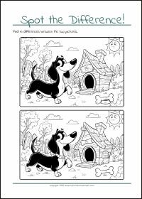 Find The Differences - PDF Printable Worksheet For Children