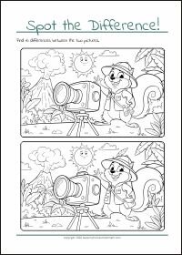 Find The Differences - PDF Printable Worksheet For Children