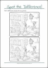 Find The Differences - PDF Printable Worksheet For Children