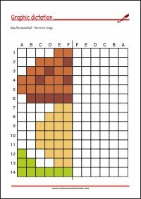 Printable Guided Symmetry Drawing Worksheet for Kids as PDF - Mirror the picture