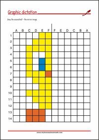 Printable Guided Symmetry Drawing Worksheet for Kids as PDF - Mirror the picture