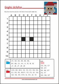 Printable Guided Coloring Spatial Orientation Worksheet for Kids as PDF