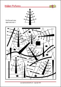 Find exactly the same! Printable Focus and Attention Worksheet for Children