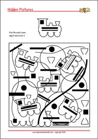 Find exactly the same! Printable Focus and Attention Worksheet for Children