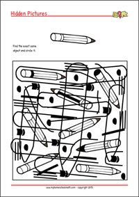 Find exactly the same! Printable Focus and Attention Worksheet for Children