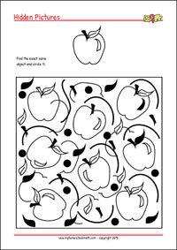 Find exactly the same! Printable Focus and Attention Worksheet for Children