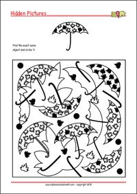 Find exactly the same! Printable Focus and Attention Worksheet for Children