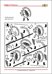 Find exactly the same! Printable Focus and Attention Worksheet for Children