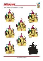 Silhouette pictures Shadow Riddle for kids - training for visual perception and concentration