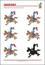 Silhouette pictures Shadow Riddle for kids - training for visual perception and concentration