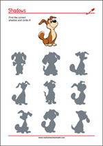 Silhouette pictures Shadow Riddle for kids
