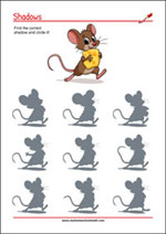 Silhouette pictures Shadow Riddle for children