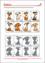Find the right shadow - Concentration Worksheet