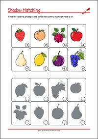 Shadow pictures - Worksheets To Improve Focus And Visual Attention