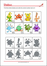 Find the right shadow - Concentration Worksheet