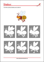 Find the right shadow - Concentration Worksheet