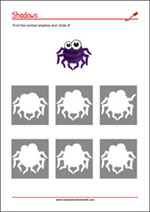 Find the right shadow - Concentration Worksheet